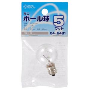 オーム電機 OHM オーム電機 ミニボール球 G30型 E12/5W クリア LB-G3205-C 04-6481