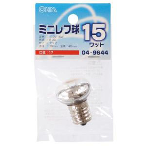 オーム電機 OHM オーム電機 ミニレフ球 E17/15W クリア LB-R3715-C 04-9644