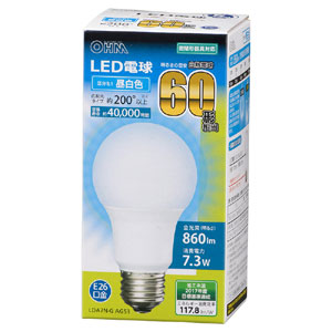 オーム電機 OHM オーム電機 LDA7N-G AG53 LED電球 E26 60形相当 昼白色 860lm 06-3084