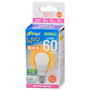 オーム電機 OHM オーム電機 LDA6L-G-E17 IS22 LED電球 小形 E17 60形相当 電球色 06-4335