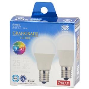 オーム電機 OHM オーム電機 LDA2D-G-E17 RA 2P LED電球小形E17 25形相当 昼光色 2個入