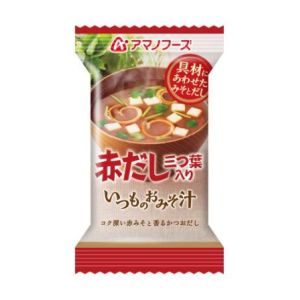 アマノフーズ アマノフーズ いつものおみそ汁 赤だし 三つ葉入り 7.5g フリーズドライ 味噌汁