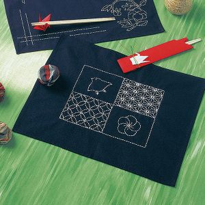 オリムパス オリムパス 刺し子キット ランチョンマット 紺 114