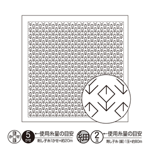 オリムパス Olympas オリムパス 刺し子 一目刺し 花ふきん布 パック 白 お花畑 H-1076