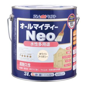 アトムペイント アトムペイント 水性オールマイティーネオ 3L ホワイトアイボリー