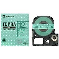 キングジム KING JIM キングジム SWM12GH テプラ PROテープ 水玉緑 グレ－文字