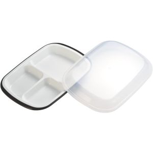 小森樹脂 小森樹脂 楽弁 フタ付ランチプレート 角 濃茶