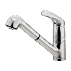 カクダイ KAKUDAI カクダイ 118-053K シングルレバー引出し混合栓 分水孔つき