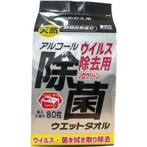 コーヨー化成 コーヨー化成 00-1236 ウイルス除去用アルコール除菌ウエットタオル 詰替用80枚