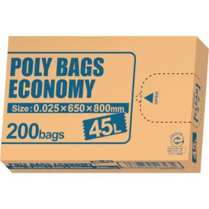 オルディ オルディ PBE-N45-200 ポリバッグエコノミーBOXゴミ袋 45L 0.025mm 透明 200P