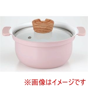 カクセー Kakusee カクセー コロント IH対応セラミックコーティング深型卓上鍋 18cm スモーキーピンク CT-27