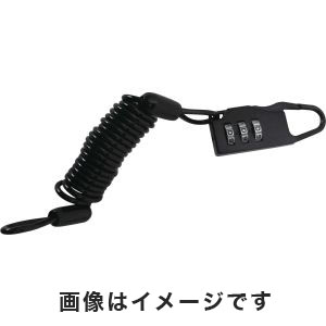 J&C J&C ワイヤー錠 ダイヤル式 ミニコイルロック カラフル 90cm ブラック 73691