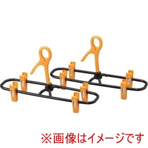 サワフジ SAWAFUJI サワフジ ジーパン ハンガー 2本組 ブラック オレンジ GP-36