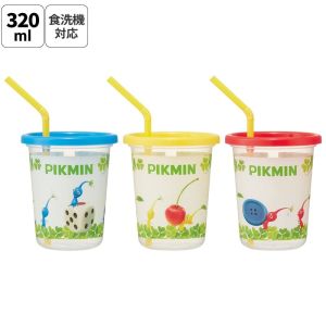 スケーター SKATER スケーター ピクミン ストロー付プラスチック製タンブラー 320ml 3個セット SIH3ST