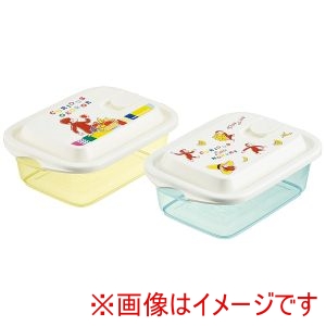スケーター SKATER スケーター おさるのジョージ ブロック エアー弁 ふわっと 保存容器 L500ml 2個セット FCNF2W