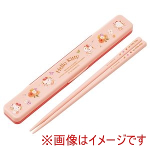 スケーター SKATER スケーター キティ パステル水彩花柄 音の鳴らない 箸 箸箱セット 18cm ABC3