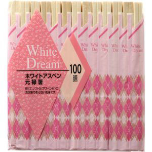 シンワ シンワ ホワイトアスペン 元禄箸 100膳 箸 割り箸 使い捨て