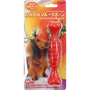 スーパーキャット SuperCat スーパーキャット かみかみフルーツボーン ストロベリー M セミハードタイプ 犬 おもちゃ デンタルケア
