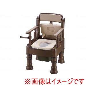 リッチェル リッチェル 45613 ポータブルトイレきらくMY型 やわらか便座 ダークブラウン メーカー直送 代引不可 北海道沖縄離島不可