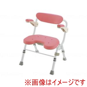 リッチェル リッチェル 48081 折りたたみシャワーチェアU型 肘掛け付 ピンク U メーカー直送 代引不可 北海道沖縄離島不可