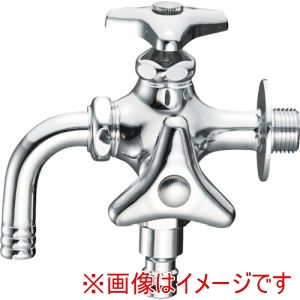 三栄水栓 SANEI 三栄水栓 F126V-13 散水用二口横水栓 SANEI