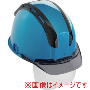 タジマ TAJIMA タジマ HSBLCSSB ヘルメット セフメット セフ取付溝付ヘルメット ブルー スモーク シールド付