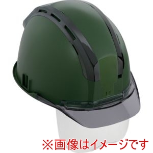 タジマ TAJIMA タジマ HSEGCSSB ヘルメット セフメット セフ取付溝付ヘルメット アースグリーン スモーク シールド付