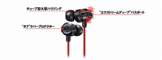  JVC 密閉型インナーイヤーヘッドホン XTREME XPLOSIVES HA-FX33X-R(レッド)