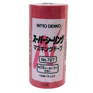 日東電工 Nitto 日東電工  NO727-24 マスキングテープ ペイントクイーン No.727 24mm×18m ピンク 5個 メーカー直送 代引不可 北海道沖縄離島不可