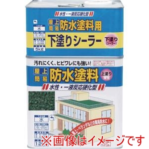 ニッぺ ニッぺ 水性屋上防水塗料セット 17kg グリーン HUP001-17