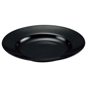 エンテック ENTEC エンテック メラミン ラーメン丼受皿 小 平皿 リム型 8インチ 黒 NO.26A