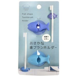 マーナ MARNA マーナ W584B おさかな歯ブラシホルダー ブルー 2個入