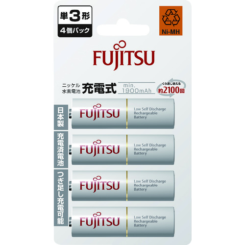 富士通 富士通 HR-3UTC 4B ニッケル水素電池 単3形 4本パック　