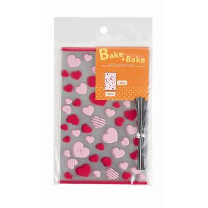 パール金属 パール金属 ベイクベイク お菓子袋 M レッドハート 14枚入 D-6425