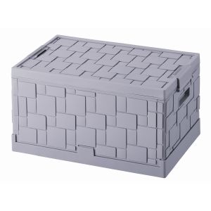パール金属 パール金属 タイル調 折りたたみ収納BOX 55L グレー N-7869