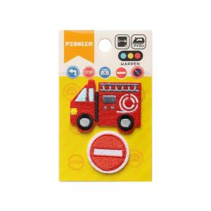 パイオニア パイオニア ワッペン 消防車&道路交通標識 進入禁止 2枚入 シール アイロン両用タイプ RG380-25071