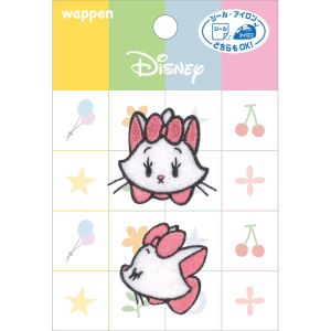 パイオニア パイオニア ディズニー ワッペン おしゃれキャット マリー 2枚入り シール アイロン 接着 両用 MY5505-MY511