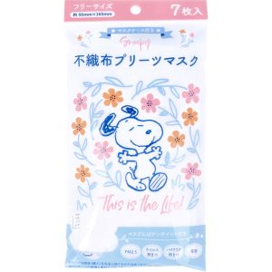 日本マスク 日本マスク No943 スヌーピー大人用不織布 プリーツ マスク 7枚