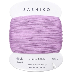 横田 ダルマ ダルマ 刺し子糸 合太 カード巻 約30m Col.210 藤 横田 DARUMA