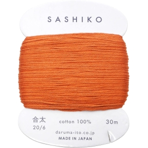 横田 ダルマ ダルマ 刺し子糸 合太 カード巻 約30m Col.214 キャロット 横田 DARUMA