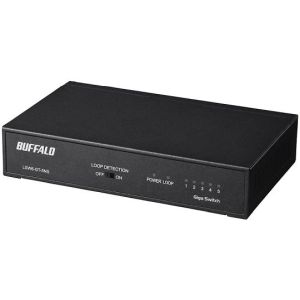 バッファロー バッファロー LSW6-GT-5NS/BK Giga 5ポート スイッチングハブ 電源内蔵 金属筐体 マグネット付 ブラック