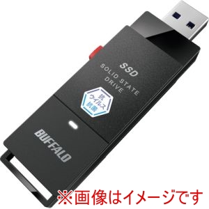 バッファロー BUFFALO バッファロー SSD-PUTVB1.0U3-B 抗ウイルス 抗菌ポータブルSSD USB3.2 Gen1 Type-A スティック型 1TB ブラック