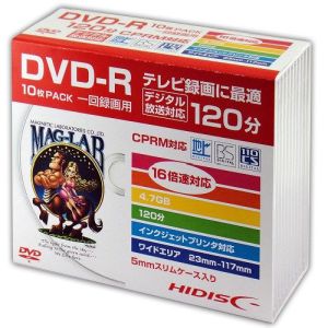 ハイディスク HI DISC DVD-R 録画用5mm スリムケース 10P HDDR12JCP10SC