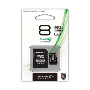 ハイディスク HI DISC ハイディスク マイクロSDHC 8GB HDMCSDH8GCL10UIJP3 CLASS10 UHS-1対応 microSD 磁気研究所