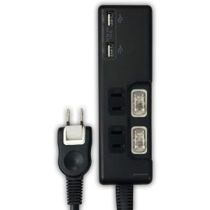 ハイディスク HI DISC USB2ポート付 節電タップ(独立スイッチ付) 2個口+2USBポート 1.5m HDUTC2U2BK