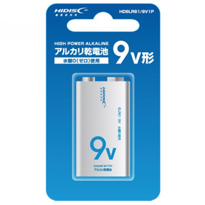 ハイディスク HI DISC ハイディスク アルカリ乾電池 9V形1 本パック HD6LR61/9V1P