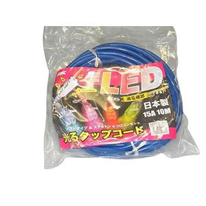 フジマック FUJIMAC フジマック 光るタップコード ソフトタイプ　スケルトン4ッ口コンセント 15A 10M HE-1510-BL