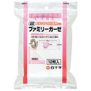 白十字 白十字 ファミリーケア FC ファミリーガーゼ 7.5cm×10cm 12折 12枚入