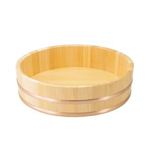 ヤマコー 用美 YAMACO ヤマコー さわら 椹 大半切 銅タガ 底竹補強付  60cm 約4升 04222 用美