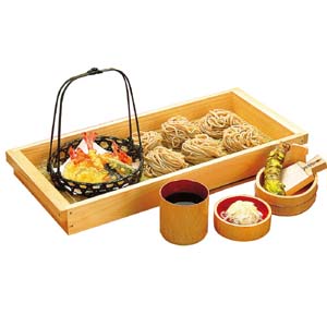 ヤマコー 用美 YAMACO ヤマコー 檜 板そば 身 竹ス 大 塗装付 44×20cm 21439 用美